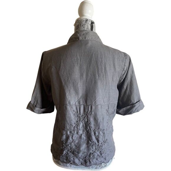 Vintage 90s Johnny Was Linen Button Down Shirt - Picture 3 of 7